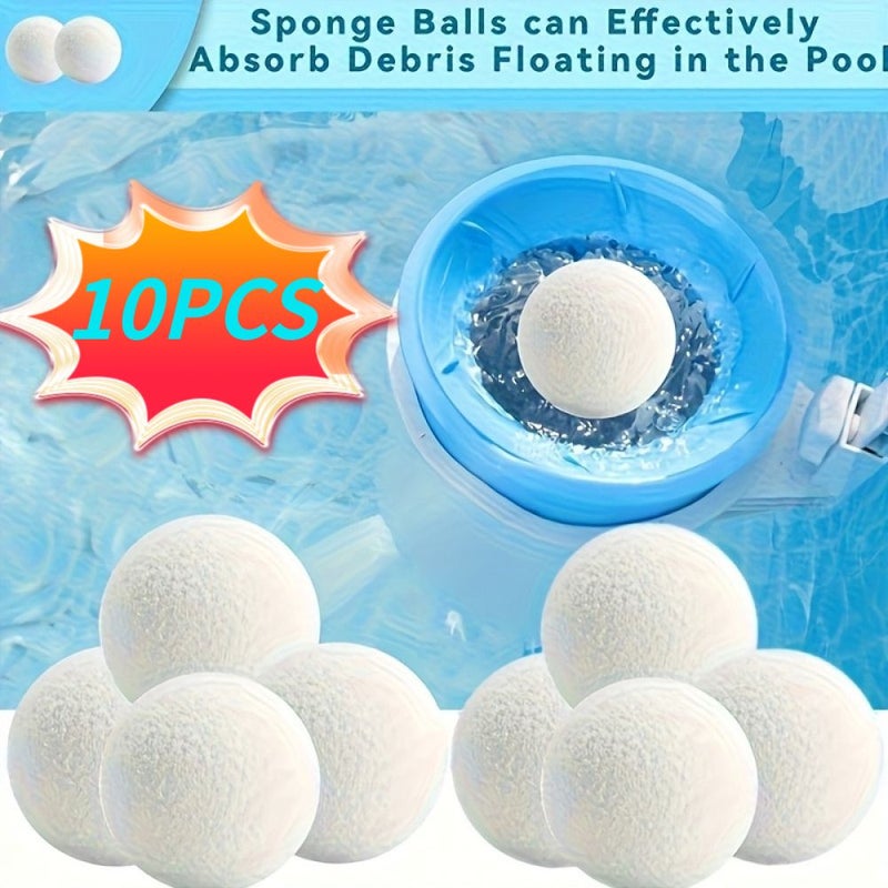 3 Pack Pool Cleaning Sponge Balls White Reusable Absorbent Scrubber Balls For Spa Hot Tub And Above Ground Pool Sand Filter Compatible Durable Textured Surface - Image 1