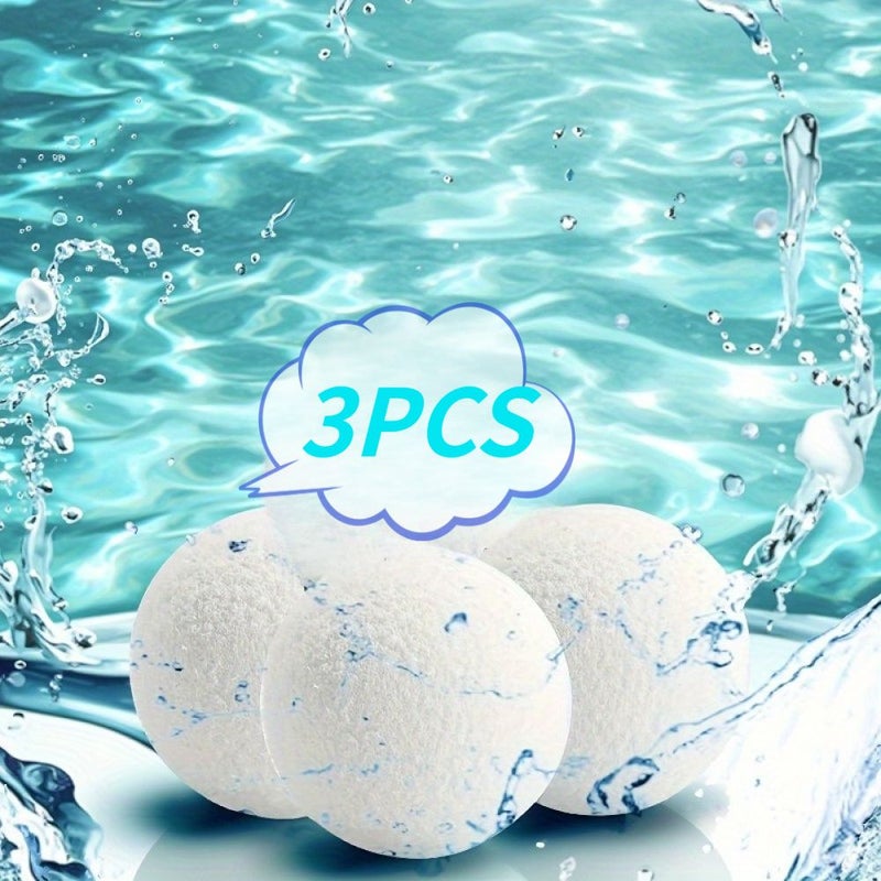 3 Pack Pool Cleaning Sponge Balls White Reusable Absorbent Scrubber Balls For Spa Hot Tub And Above Ground Pool Sand Filter Compatible Durable Textured Surface - Image 3