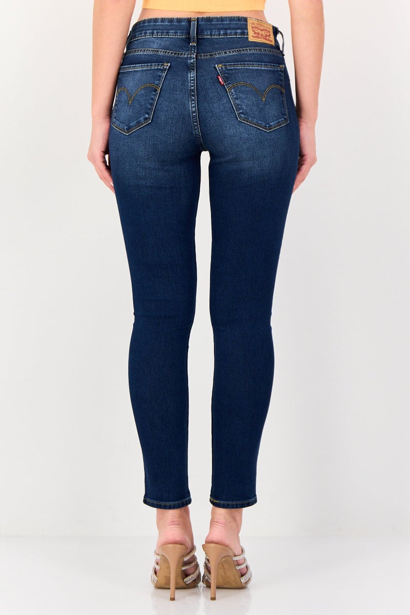 Levi's Women Skinny Fit Washed Stretchable Denim, Dark Blue - Image 3