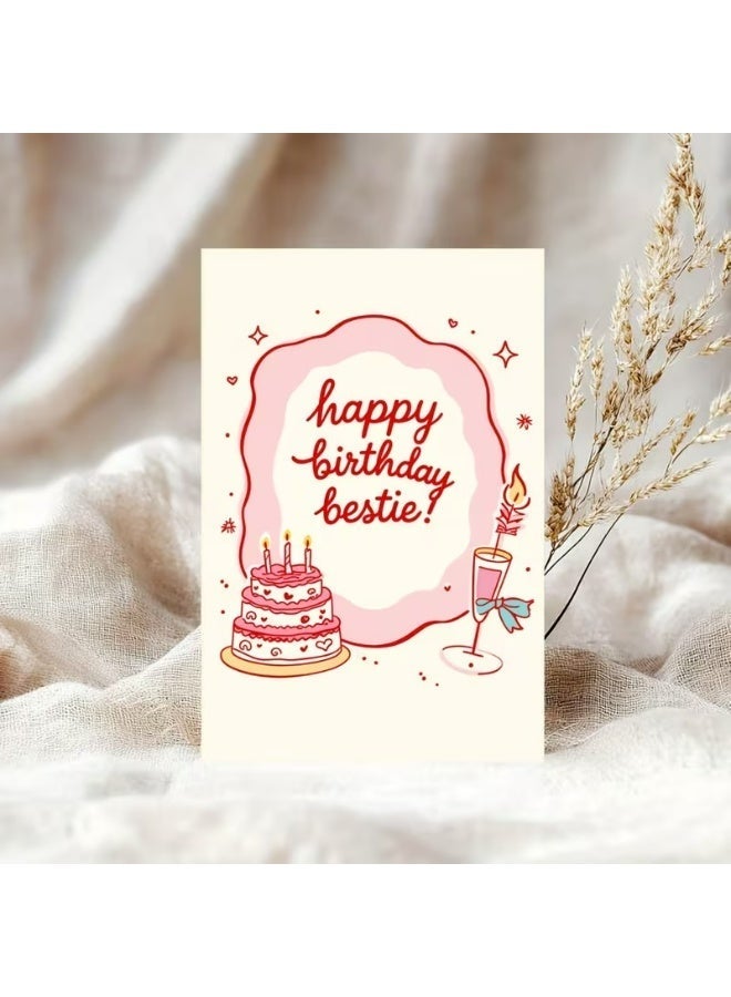 Kandid Birthday Greeting Card with Envelope, Design Print (Red Cake) - Image 3