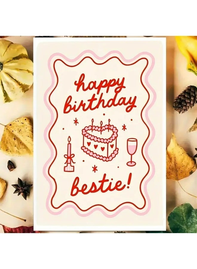 Kandid Birthday Greeting Card with Envelope, Design Print (Red Cake) - Image 5
