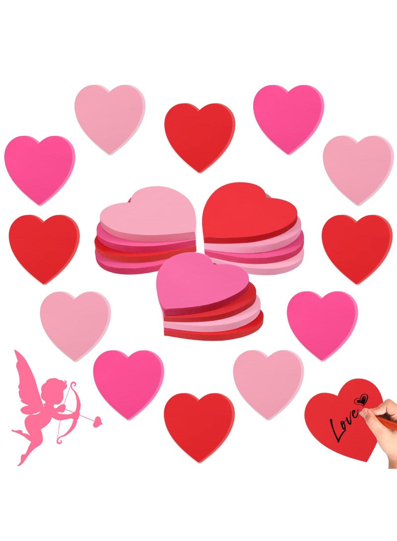 Sweet seven Red Heart Shaped Sticky Notes - 4 Pack | Cute and Self-Stick Memo Pads for School, Office, Women, and Valentine's Day - Image 5