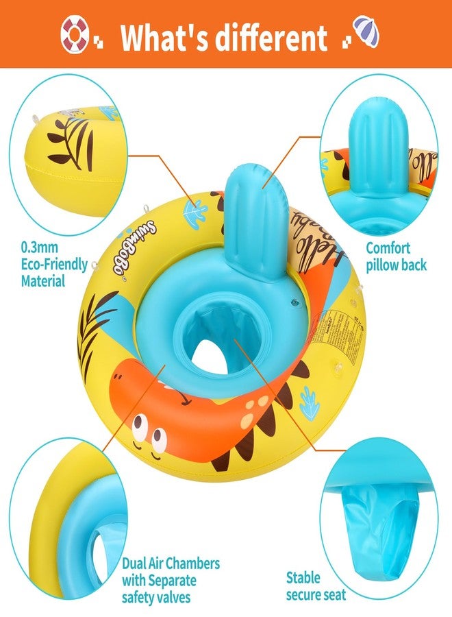 Swimbobo Inflatable Baby Swimming Float with Safe Seat and Canopy for Age 6-36 Months Toddler (Yellow Dinosaur) - Image 5