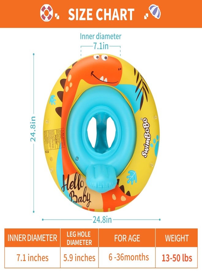 Swimbobo Inflatable Baby Swimming Float with Safe Seat and Canopy for Age 6-36 Months Toddler (Yellow Dinosaur) - Image 4