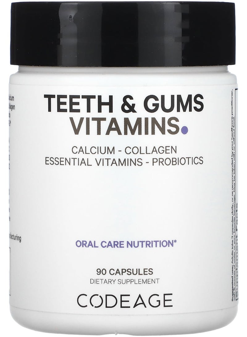 Codeage Teeth & Gums Vitamins, Oral Care Nutrition, 90 Capsules