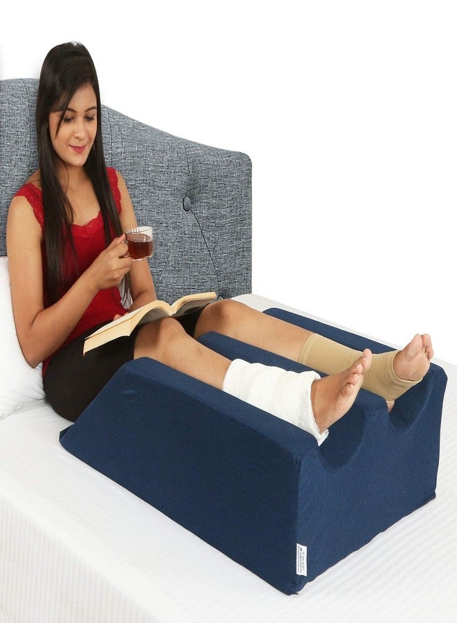 Metron Leg Foot Knee Ankle Heel Elevation Support Foam Wedge Pillow | Helps in Recovery from Post-Surgery | Reduce Swelling | Dark Color Cover - Image 3