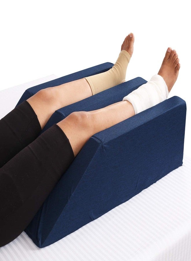 Metron Leg Foot Knee Ankle Heel Elevation Support Foam Wedge Pillow | Helps in Recovery from Post-Surgery | Reduce Swelling | Dark Color Cover - Image 5