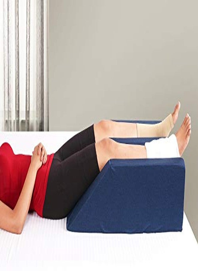 Metron Leg Foot Knee Ankle Heel Elevation Support Foam Wedge Pillow | Helps in Recovery from Post-Surgery | Reduce Swelling | Dark Color Cover - Image 4