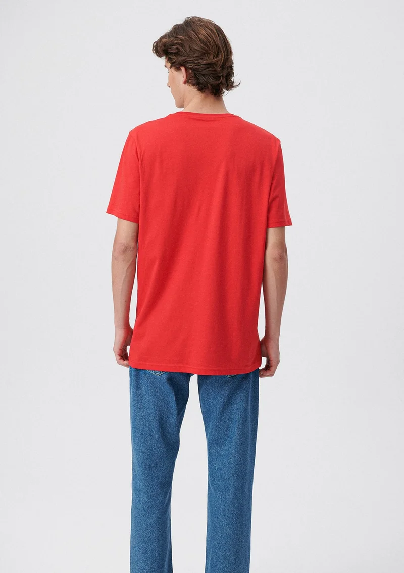 مافي Blue Men's Blue Jeans Printed Red T-Shirt 066841-33099