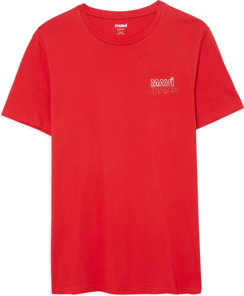 مافي Blue Men's Blue Jeans Printed Red T-Shirt 066841-33099