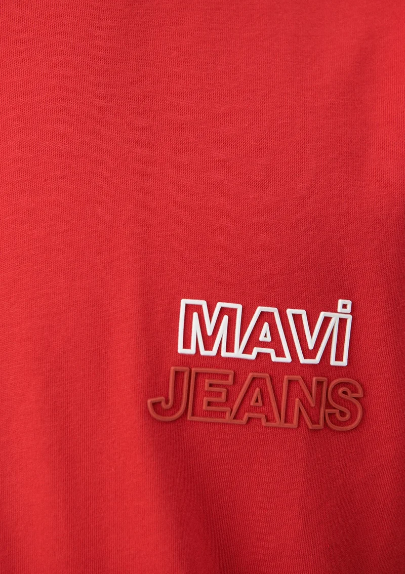 مافي Blue Men's Blue Jeans Printed Red T-Shirt 066841-33099