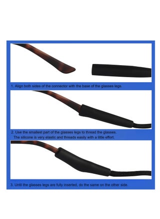 Tailless Sunglasses with Adjustable Eyeglass Straps Sport Style 3 Pack 14 Inch Eyeglass Cord Straps for Kids Women Men - view 5
