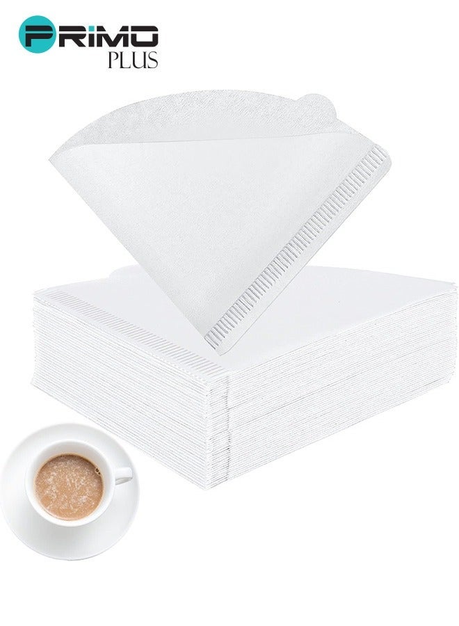 PRIMO PLUS 100-Pack V60 Paper Coffee Filters Size 02 White - High-Quality Oxygen-Bleached Filter Paper for Pure and Sediment-Free Pour-Over Coffee Fully Compatible with Hario V60 & All Cone-Shaped Drippers - Ensures Optimal Flavor Extraction & Perfect Filtration for Brewing 1-4 Cups - Image 1