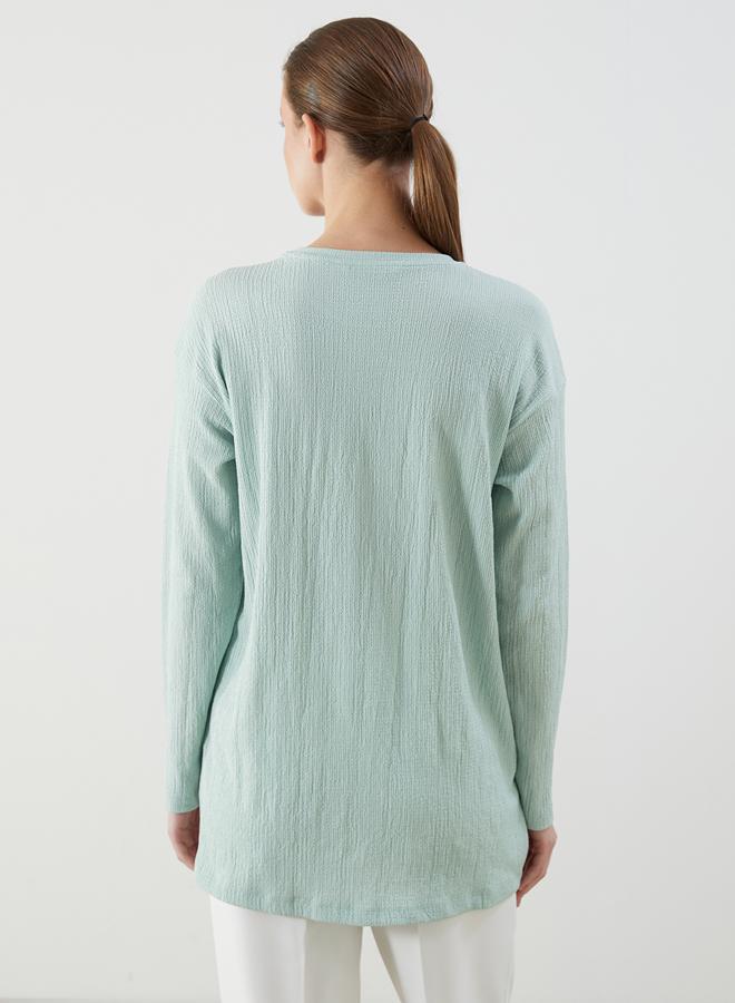 LC WAIKIKI Crew Neck Textured Women's T-Shirt - Image 4