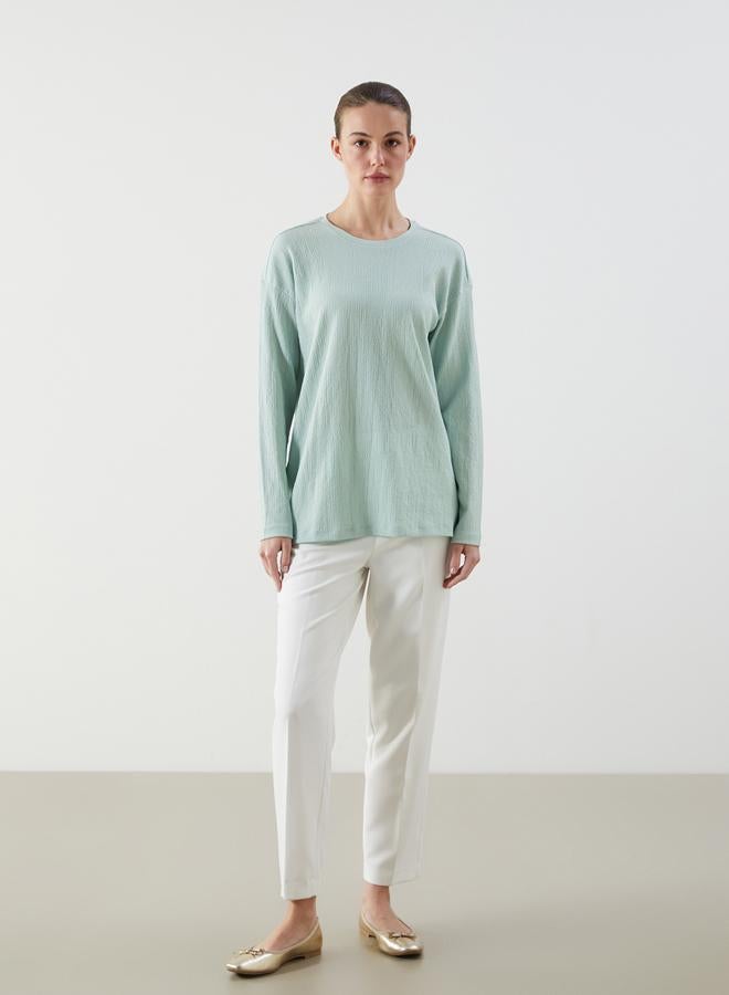 LC WAIKIKI Crew Neck Textured Women's T-Shirt - Image 2