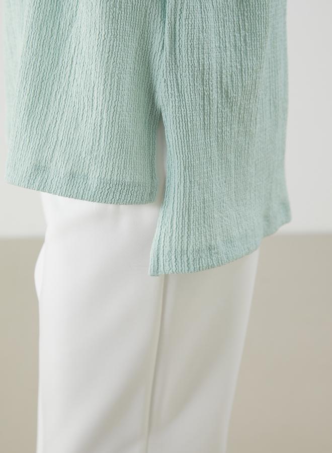 LC WAIKIKI Crew Neck Textured Women's T-Shirt - Image 3