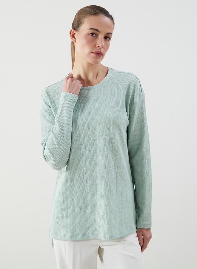LC WAIKIKI Crew Neck Textured Women's T-Shirt - Image 1