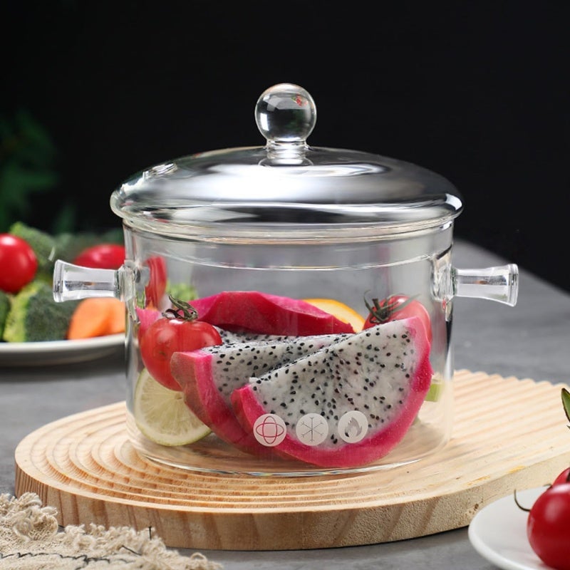 Borosilicate Glass Pot 1500ml High Temperature Resistant - Non-toxic Food-safe Glass Soup Pot for Family Home Kitchen Cooking Stews Soups Porridge - Image 5