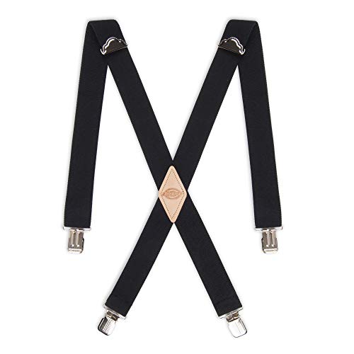 Dickies mens 1-1/4 Solid Straight Clip Suspenders, Black, Extended Size US - Image 1