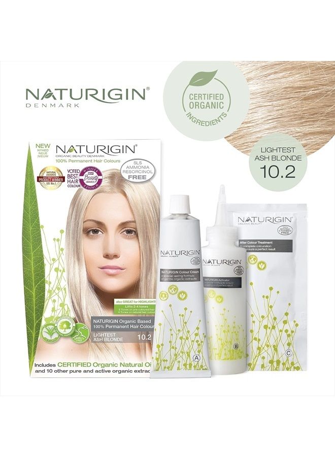 NATURIGIN Lightest Ash Blonde Hair Color 10.2 - Permanent Hair Color, 100% Gray Coverage Hair Color, Certified Organic, Nourishing, Ammonia Free Hair Color For Women, Vegan, Cruelty-Free, Long Lasting - Image 2