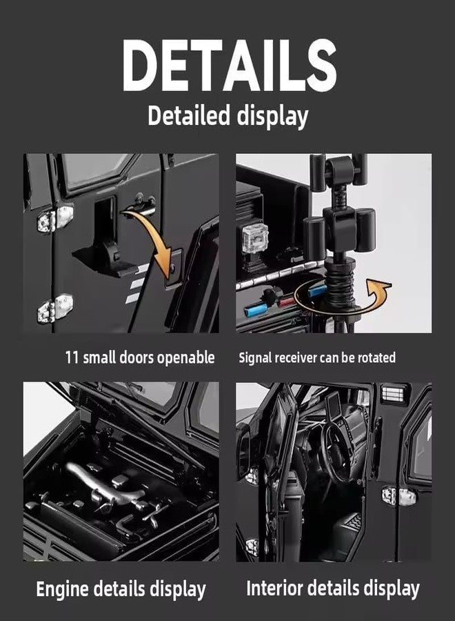 Invite Enterprise 1:24 Armored Police Car with Tooth Tiger Explosion Proof Die-Cast Model Metal Pull-Back Car with Lights & Sounds with 4 Opening Doors Kids' Best Showpiece Toy Car (1:24 Armored Police-Black Color) - Image 5