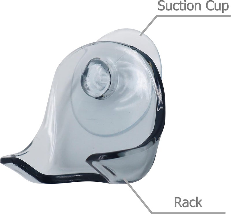 EIKS 2 Pack Portable Razor Holder Rack Shelves with Suction Cup Hooks Apply for Shower Bathroom Travel Wall Mounting Reusable - Image 3