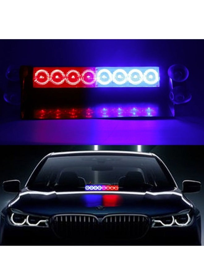Arabest - 8-LED Red and Blue LED Flash, Emergency Warning, Suction Cup Car Warning Light, Front Windshield Shovel Light, Lane Light, including a 2-meter Extendable Line - Image 1