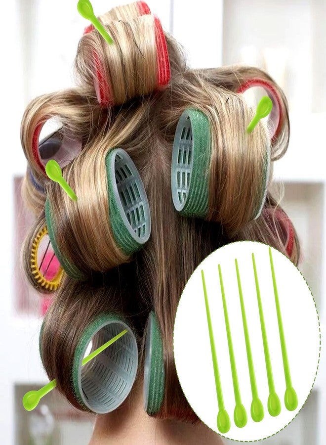 Mxxipp 100pcs Brush Roller Pick, Plastic Hair Roller Locking Tools, Hair Curler Pin Rod Crochet Accessories for Woman Styling Accessories- Green - Image 4