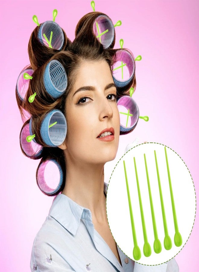 Mxxipp 100pcs Brush Roller Pick, Plastic Hair Roller Locking Tools, Hair Curler Pin Rod Crochet Accessories for Woman Styling Accessories- Green - Image 5