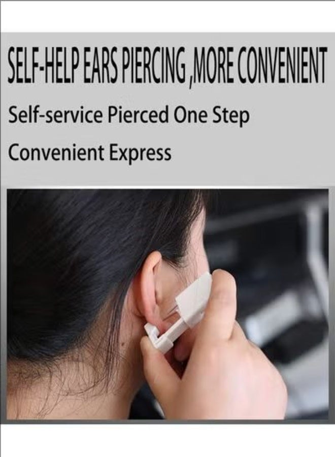 2 Piece Self Ear Piercing Disposable Tool Kit With Ear Studs, Designed Mechanically For Easy Operate and Use, Can Be Pierced Safely and Quickly, Suitable For Professionals and Novices - Image 2