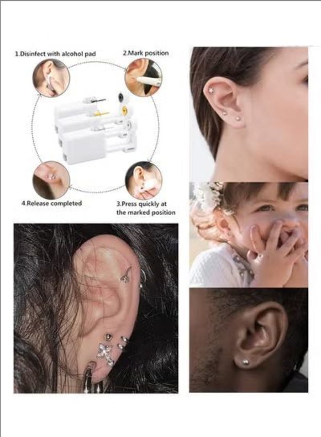 2 Piece Self Ear Piercing Disposable Tool Kit With Ear Studs, Designed Mechanically For Easy Operate and Use, Can Be Pierced Safely and Quickly, Suitable For Professionals and Novices - Image 4