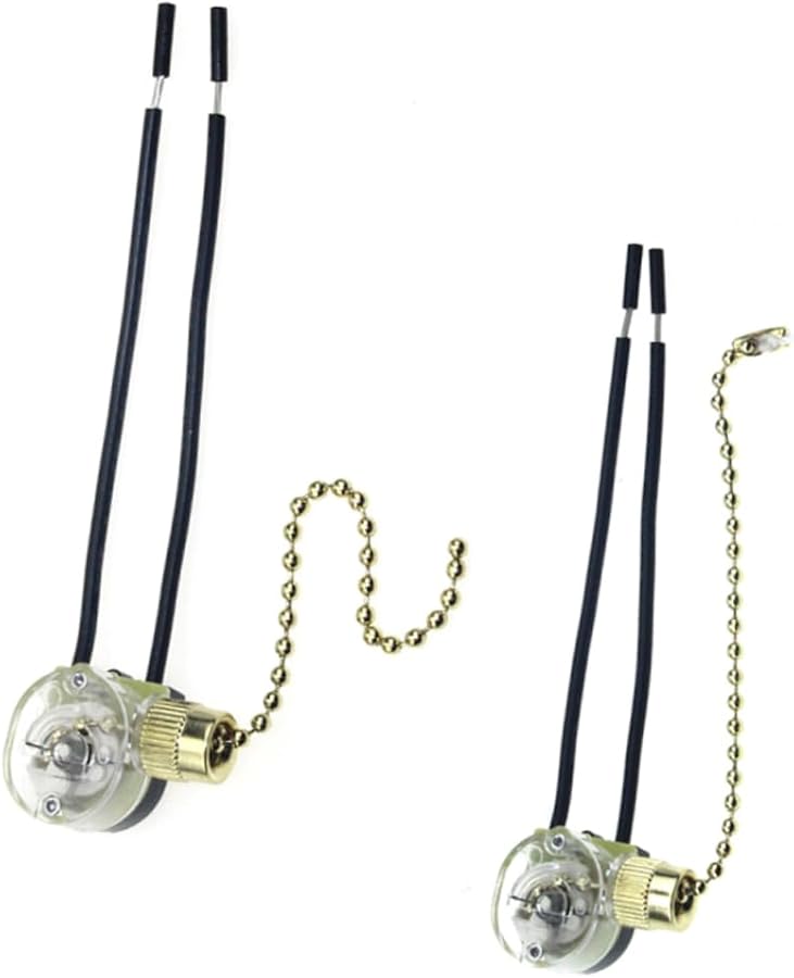 2PCS Ceiling Fan Light Pull Chain Switch Zipper Design Easy On Off Random Color - Image 1