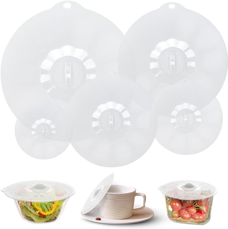 Andyken Silicone Lids for Food Storage - Silicone Bowl Covers Silicone Pot Lids BPA Free Silicone Suction Lids Silicone Microwave Cover Silicone Pot Covers for Cups Bowls Pots Pans Oven Fridge - Image 1