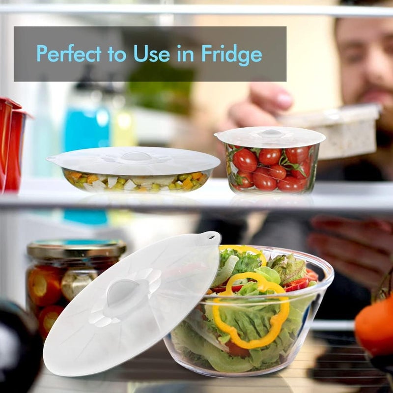 Andyken Silicone Lids for Food Storage - Silicone Bowl Covers Silicone Pot Lids BPA Free Silicone Suction Lids Silicone Microwave Cover Silicone Pot Covers for Cups Bowls Pots Pans Oven Fridge - Image 5