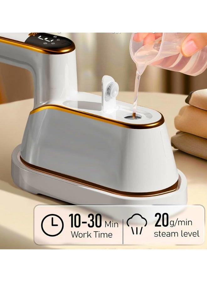 Chase Up 2 in 1 Handheld Steam Iron 1200W, 3 Levels Garment Steamer for Clothes with Led Screen, Portable Steam Iron for Home, Travel, 10s Fast Heat Up, 150ML Water Tank - Image 4