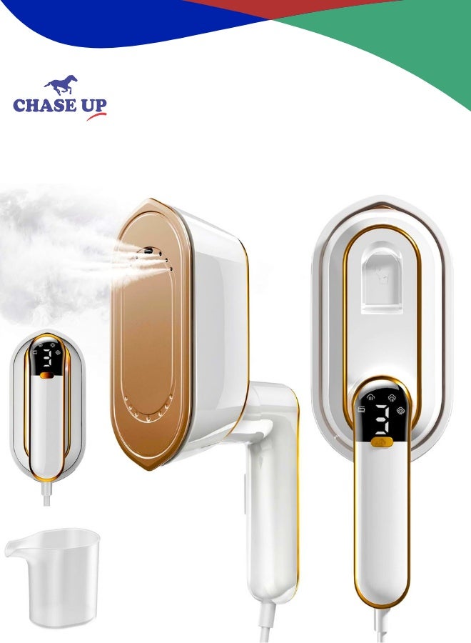 Chase Up 2 in 1 Handheld Steam Iron 1200W, 3 Levels Garment Steamer for Clothes with Led Screen, Portable Steam Iron for Home, Travel, 10s Fast Heat Up, 150ML Water Tank - Image 1