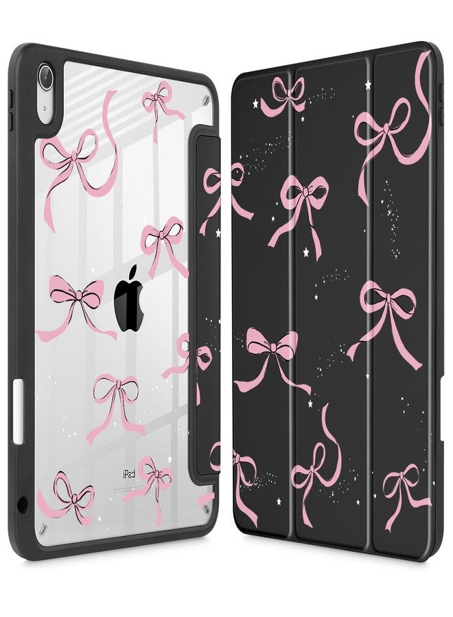 May Chen for iPad (A16) 11th Generation Case 11 Inch 2025, iPad 10th Gen Case 2022 10.9 inch, Built-in Pencil Holder with Shockproof Cover Clear Transparent Back Shell Auto Wake/Sleep, Black Stars Bow - Image 1