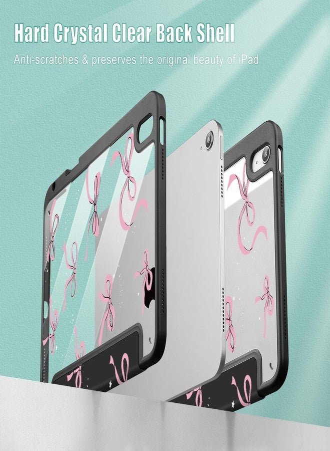 May Chen for iPad (A16) 11th Generation Case 11 Inch 2025, iPad 10th Gen Case 2022 10.9 inch, Built-in Pencil Holder with Shockproof Cover Clear Transparent Back Shell Auto Wake/Sleep, Black Stars Bow - Image 4