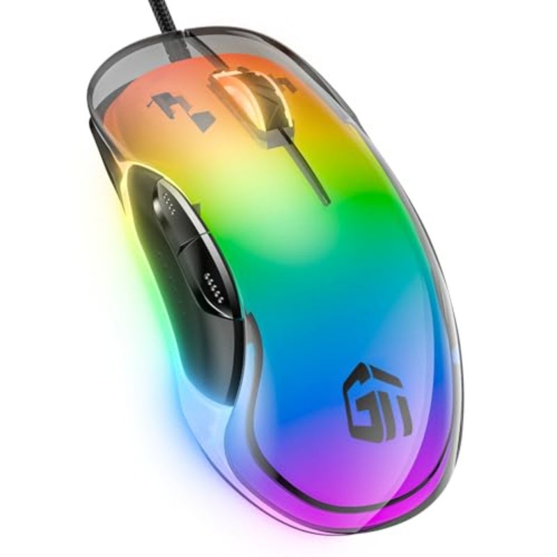 Gaming mouse for desktop use, durable plastic body, black color, 8 programmable buttons and 6000 DPI precision - Image 2