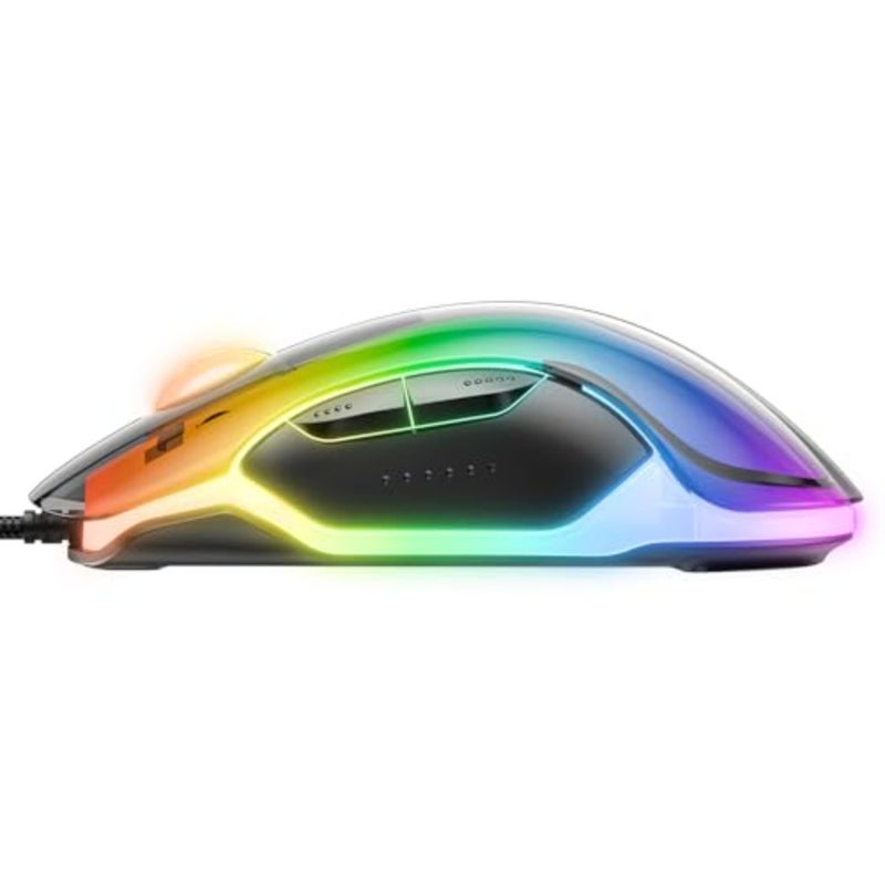 Gaming mouse for desktop use, durable plastic body, black color, 8 programmable buttons and 6000 DPI precision - Image 4