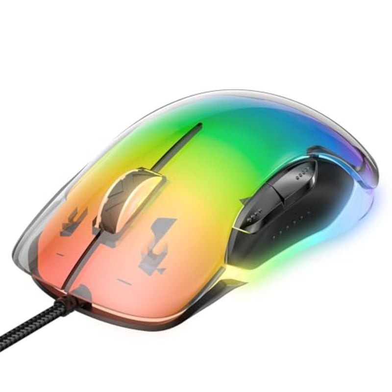 Gaming mouse for desktop use, durable plastic body, black color, 8 programmable buttons and 6000 DPI precision - Image 3