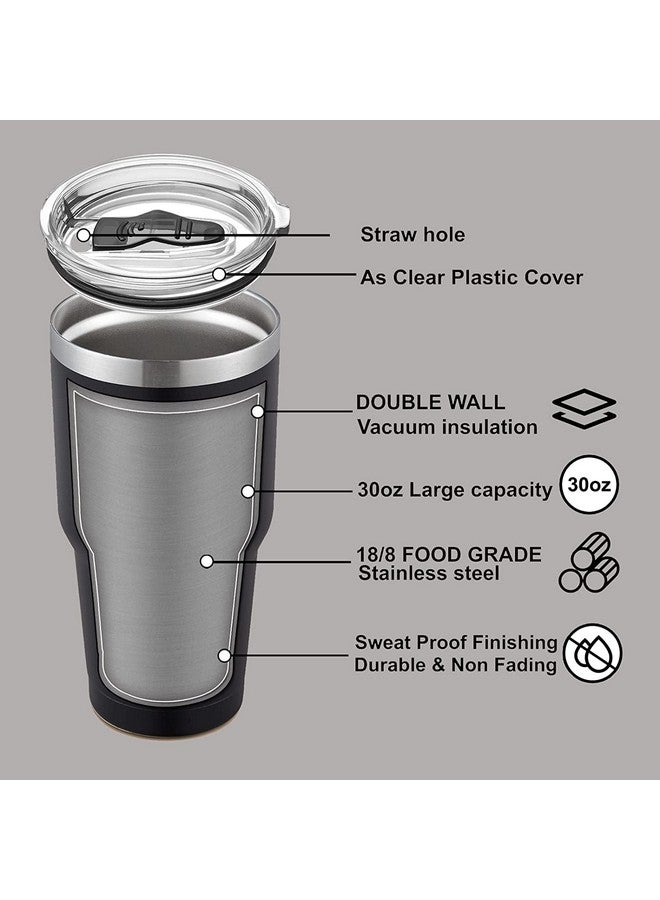ستور 2508 كوب سفر معزول مزدوج الجدار من الفولاذ المقاوم للصدأ من Store2508 مع شفاطات للمشروبات الساخنة والباردة، سعة 30 أونصة، أسود - Image 2