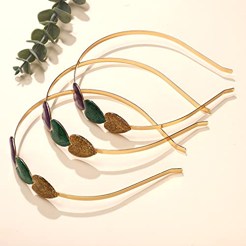 boderier 3Pack Mardi Gras Headband for Women Purple Green Gold Glitter Mardi Gras Hairband Hair AccessoriesPurple GreenYellow - Image 5