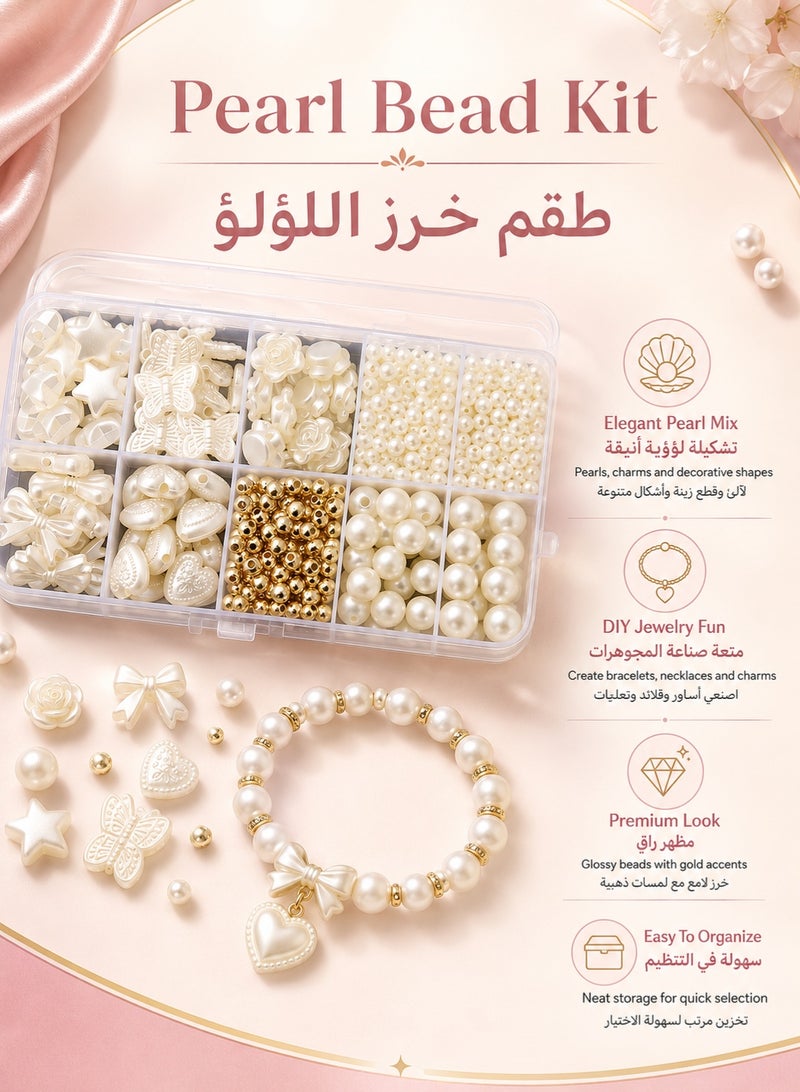 Sisily Bracelet Making Kit for Girls - 760 PCS DIY Jewelry Craft Set with Faux Pearls, Beads, Charms and Threads - White - Image 2
