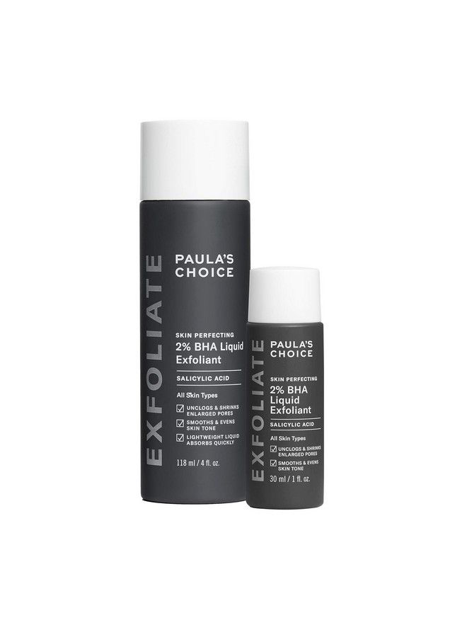 PAULA'S CHOICE Skin Perfecting 2% Bha Liquid Salicylic Acid Exfoliant Duo Gentle Exfoliator For Blackheads Large Pores Wrinkles & Fine Lines Includes 1 Full Size Bottle & 1 Travel Size Bottle - Image 1