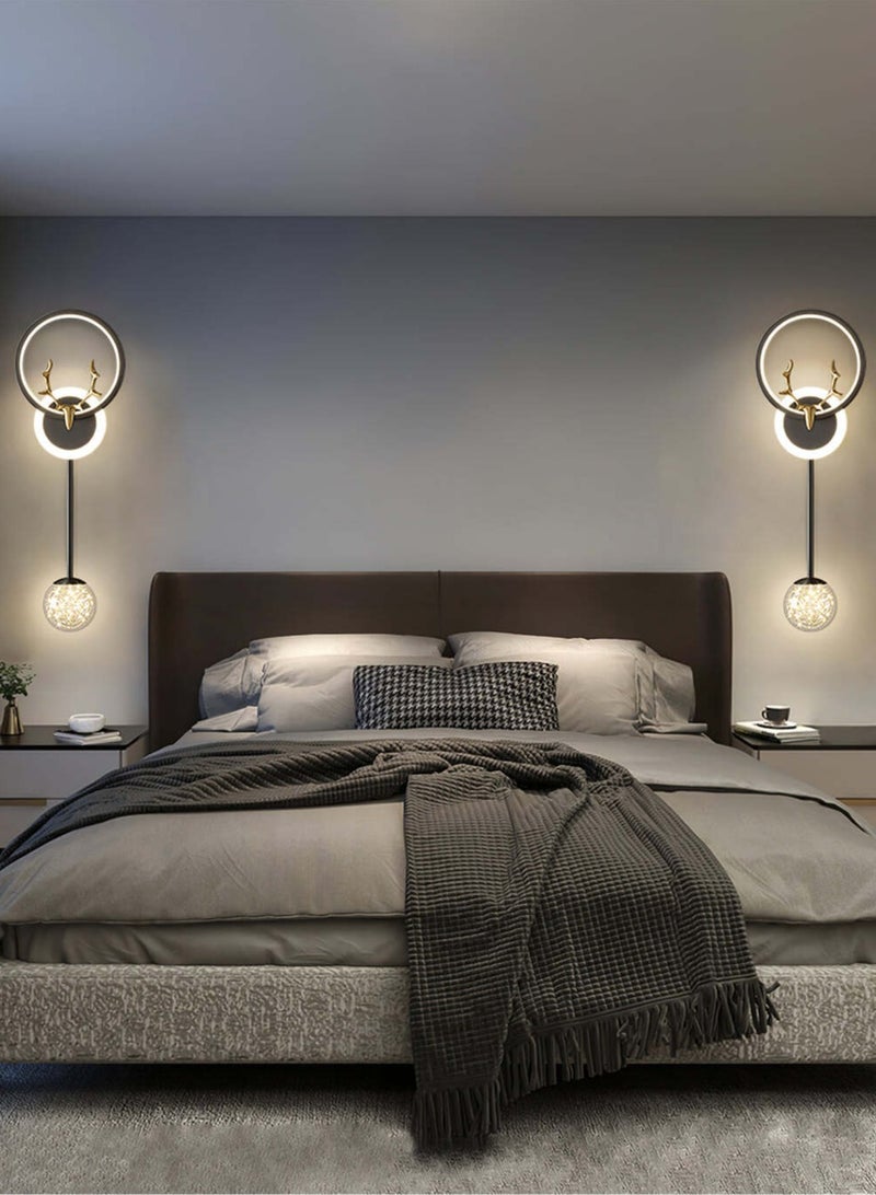 Luxury 7497-GD Black Wall LED Light Deer Shape with 3-Level Brightness – Elegant Gold Design for Bedrooms and Living Spaces - Image 2