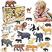 Kimicare 24Pcs Safari  Zoo Animals Figures Realistic Plastic Animal Toys Set for Kids 1 2 3 Educational Jungle Animals Figures Playset Party Supplies Birthday Gifts for Toddlers Boys Girls - Image 4