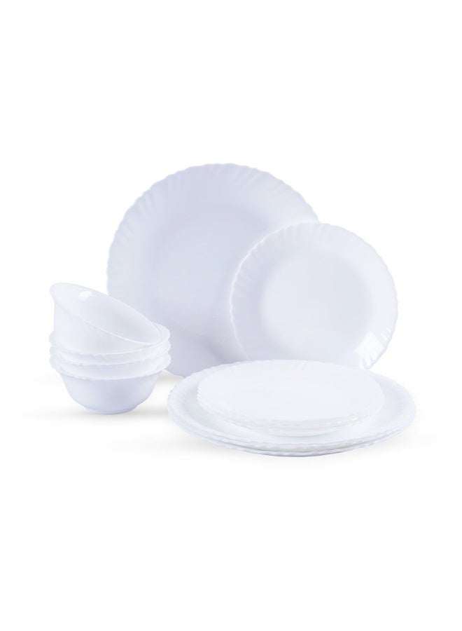 Pan Home طقم عشاء أوبال من سيمبليسيتي مكون من 12 قطعة - أبيض - Image 1