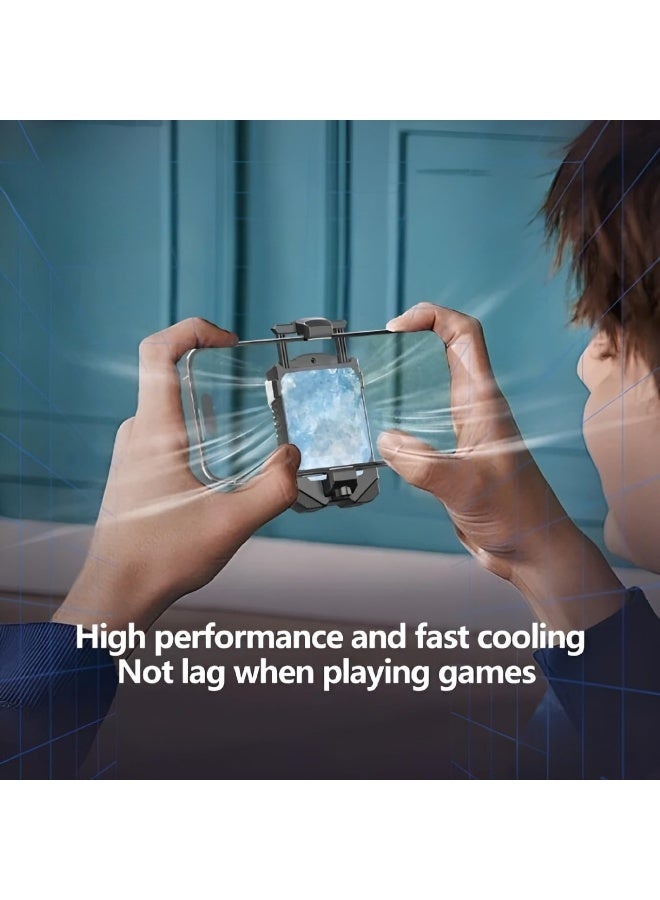 Phone Cooling Fan – Semiconductor Cooling – Built-in Battery – Temp & Power Display – Type-C – Up to 89mm Width – White  - Image 4