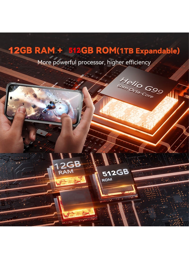 Cubot - Kingkong 9 Rugged Smartphone 120hz 6.583-Inch Screen 12GB RAM+512GB ROM 10600mAh Battery 33W Fast Charging 100MP Main + 24MP Night Vision Camera NFC - Image 1